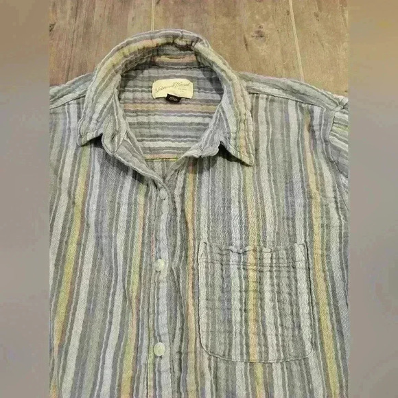 Universal Thread Striped Cotton Button-Down Shirt - Picture 4 of 9